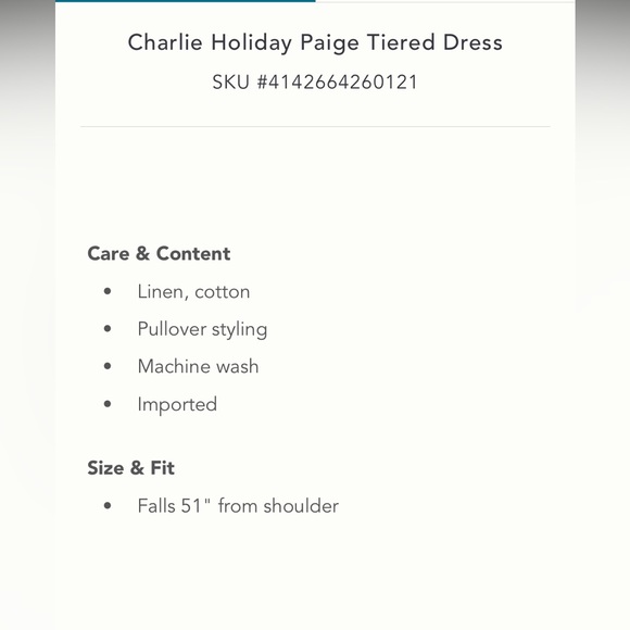 ✨ NWOT Anthropologie Paige Tiered Dress Sz M - Picture 9 of 9